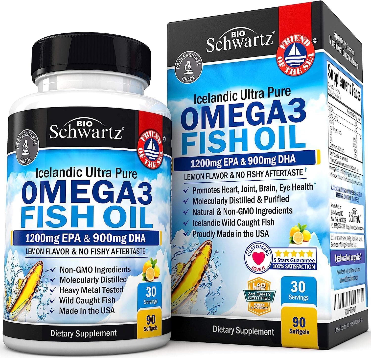 BioSchwartz Omega 3 Fish Oil, 90 Softgels