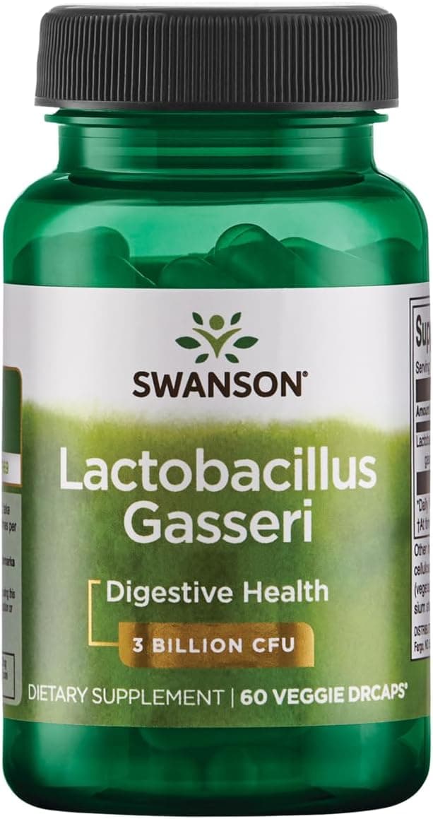 Swanson Lactobacillus Gasseri - Probiotic for Digestive Health with 3 Billion CFU - Design-Release Satiety & Fat Metabolism Support - 60 Veggie Capsules