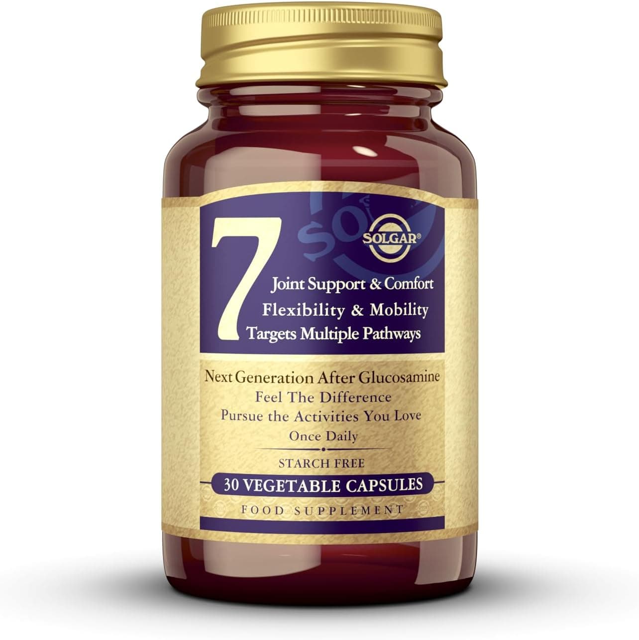 Solgar No. 7 - Joint Support and Comfort - 30 Vegetarian Capsules - Increased Mobility & Flexibility 30 Servings<BR/>من سولجار لدعم المفاصل وزيادة الحركه والليونه 30 كبسوله