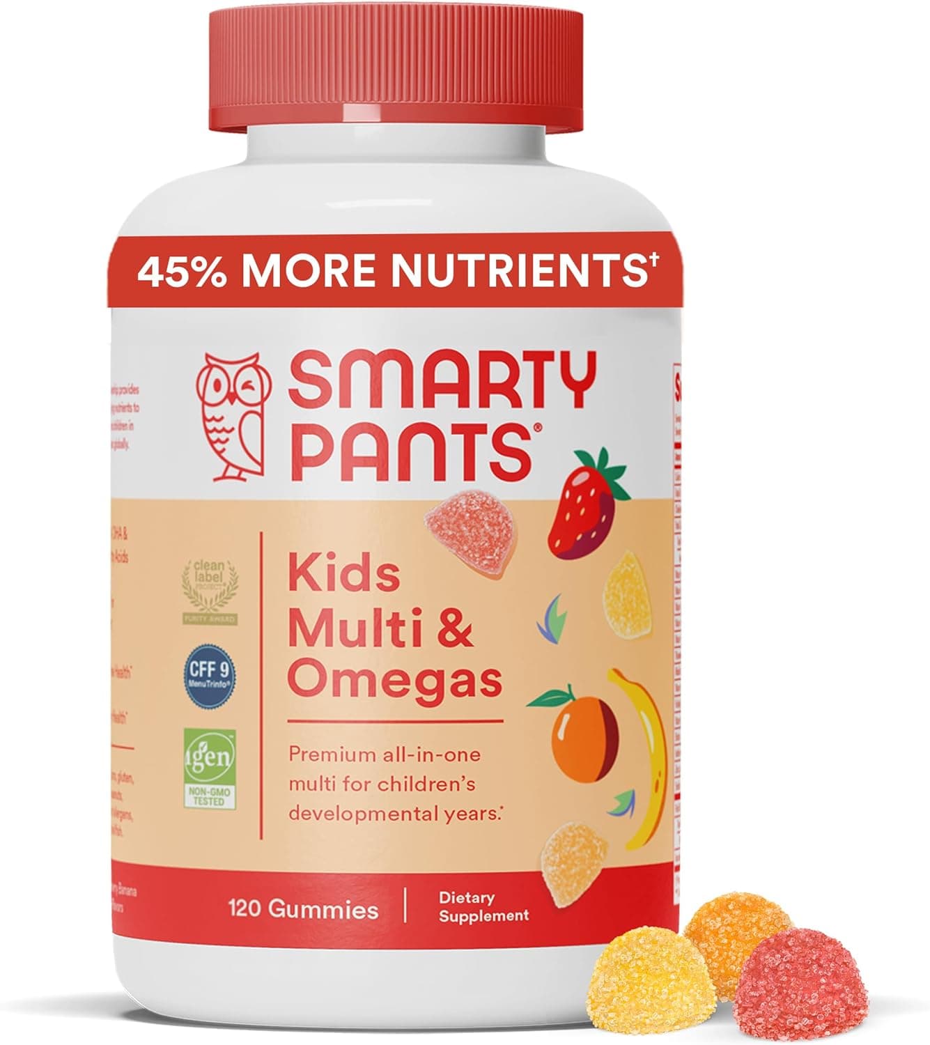 SmartyPants Kids Multivitamin Gummies with Omega 3 120 Count
