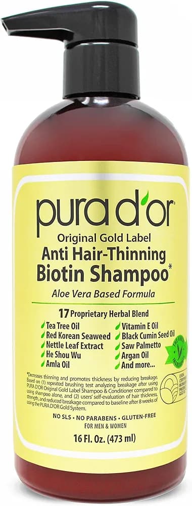 PURA D'OR Gold Label Anti-Thinning Shampoo with Biotin