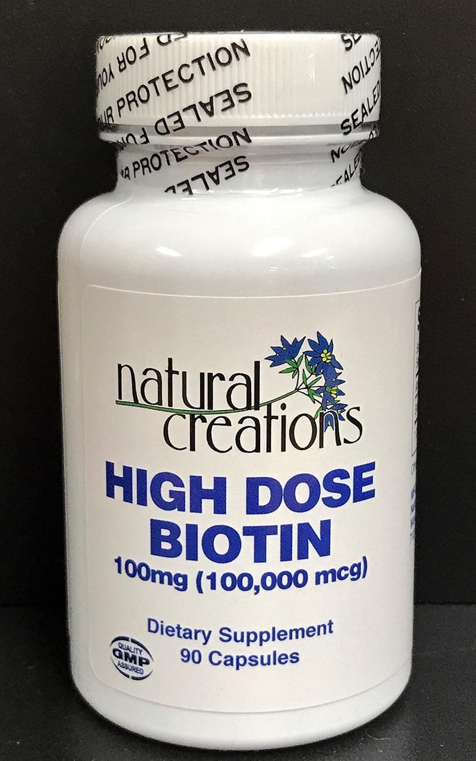 Natural Creations Biotin 100mg | High Potency Supplement | 90 Capsules