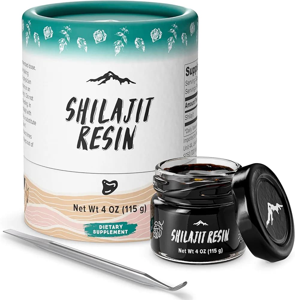 {Open Cartone} Pure Himalayan Shilajit Resin with Spoon, 115gm