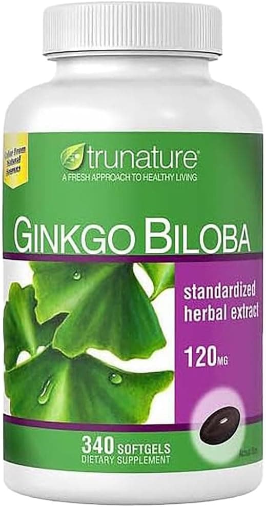 Trunature Ginkgo Biloba Standardized Herbal Extract 120mg, 340 Softgels