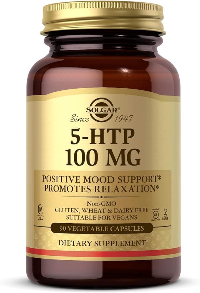 Solgar 5-HTP 100 mg, 90 Vegetable Capsules - Promotes Relaxation - Positive Mood & Stress Support -  90 Servings