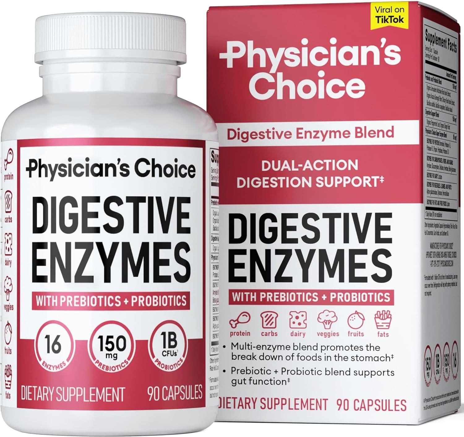 Physician's CHOICE Digestive Enzymes 90 Capsules