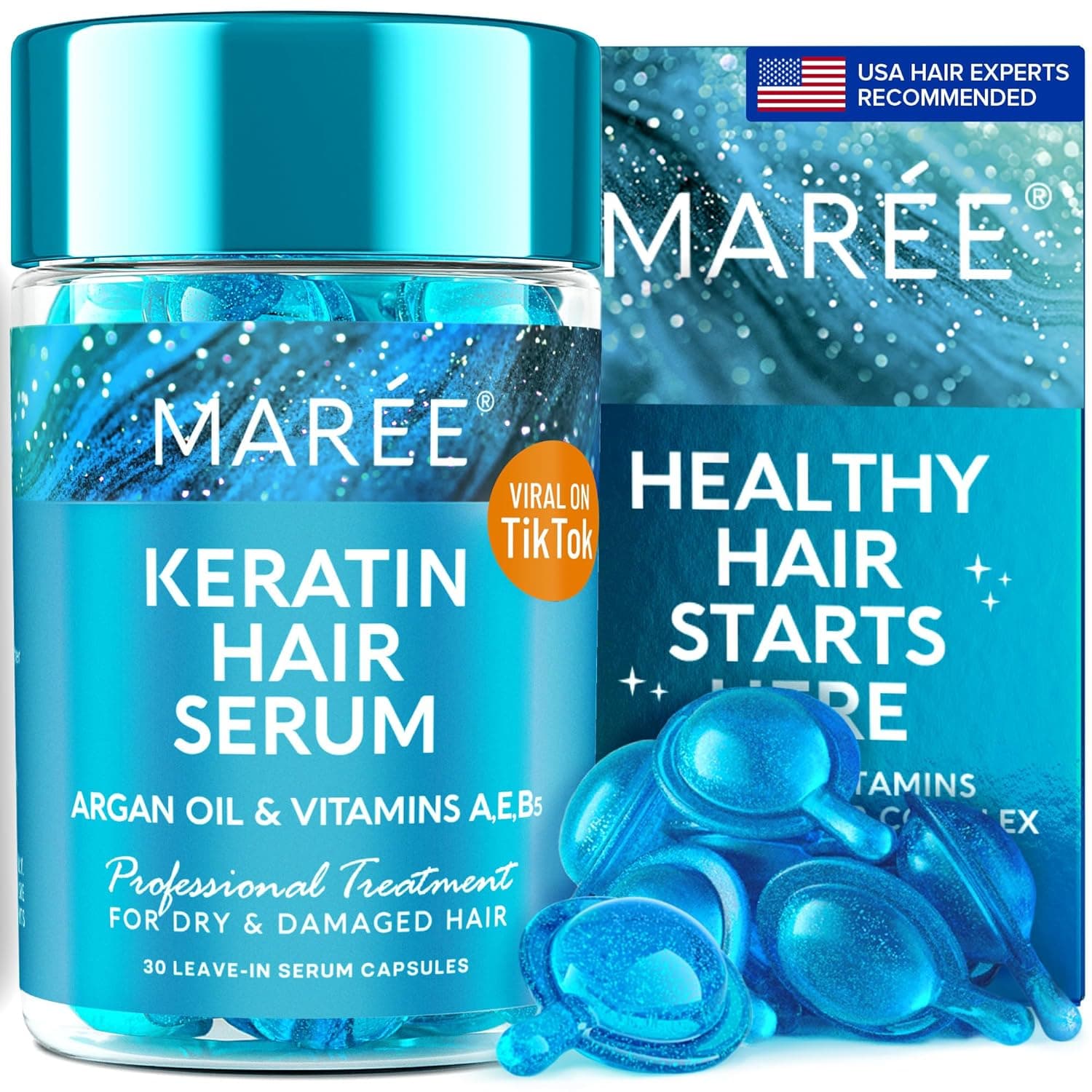 MAREE Hair Styling Serum | Keratin & Oil Blend | 30 Capsules