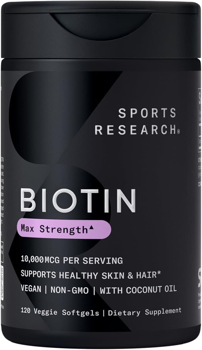 Sports Research Biotin 10,000mcg, 120 Softgels