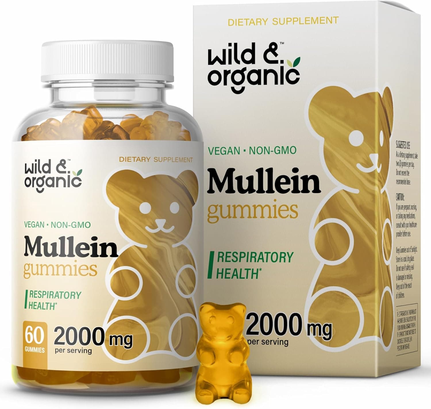 Wild & Organic Mullein 2000mg, 60 Gummies