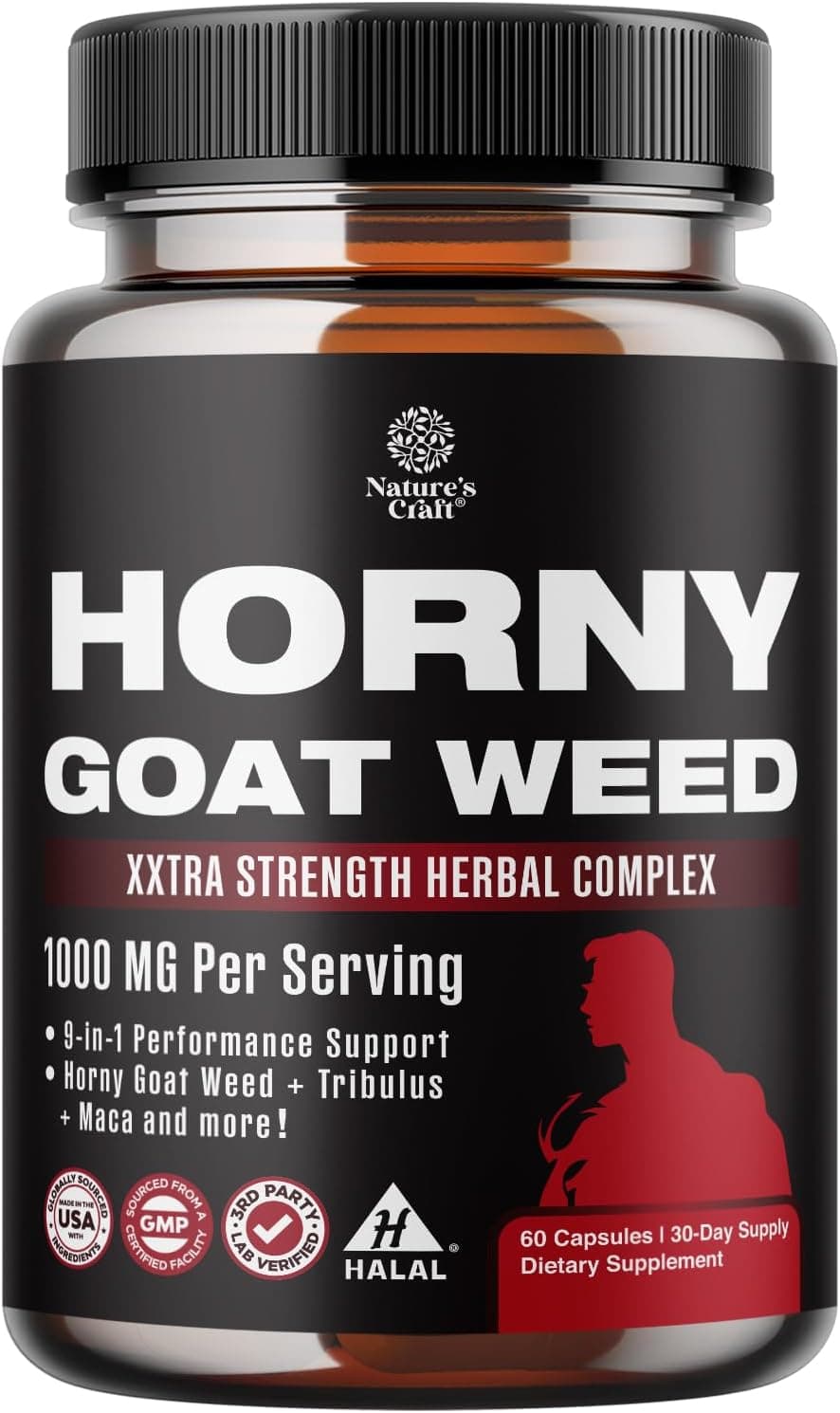 Nature's Craft Horny Goat Weed Extract, 60 Capsules
