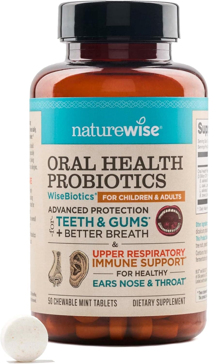 NatureWise Oral Health Probiotics - 50 Chewable Tablets