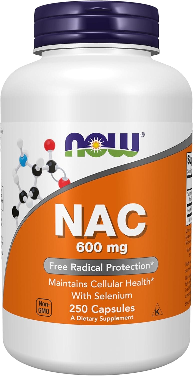 NOW NAC (N-Acetyl Cysteine) 600 mg, 250 Capsules