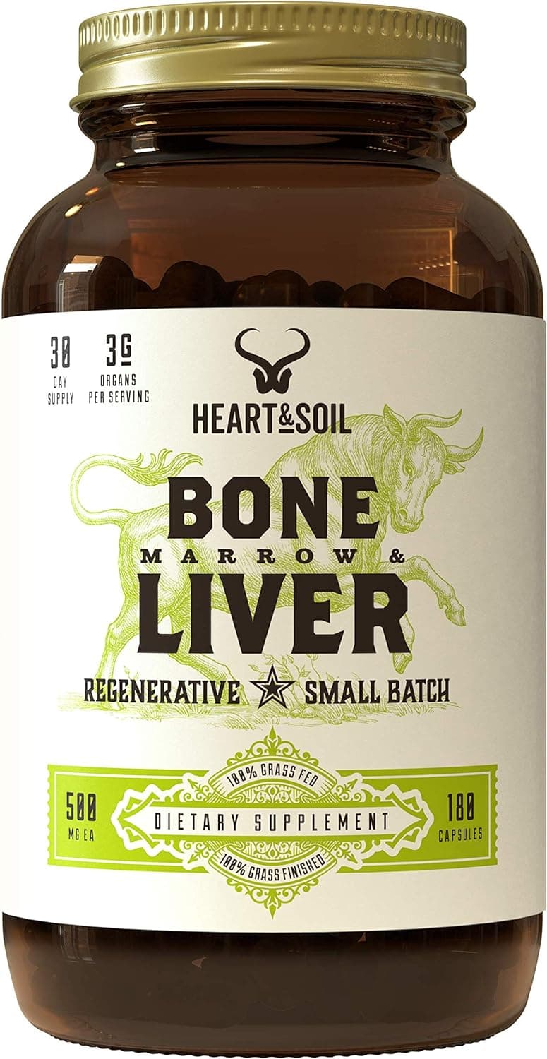 Heart & Soil Grass-Fed Bone Marrow & Liver, 180 Capsules