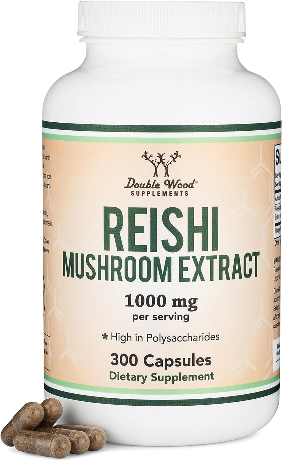 Double Wood Reishi Mushroom Extract, 300 Capsules