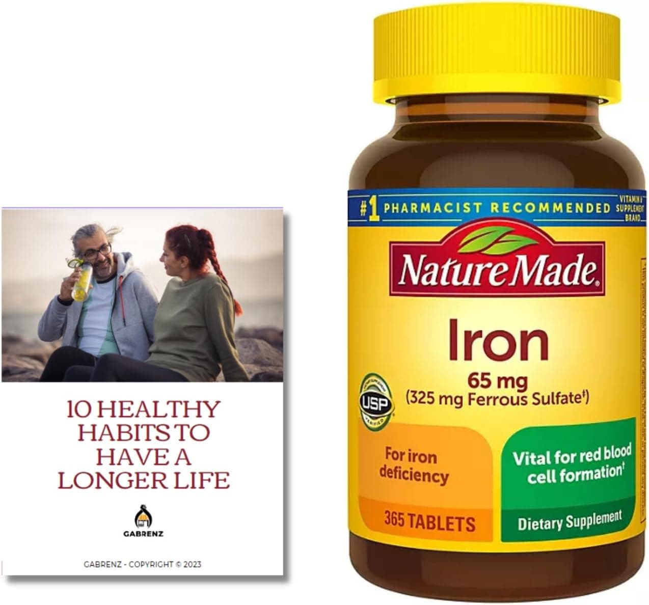 Nature Made Iron 65mg | Year Supply for Iron Deficiency Support | 365 Tablets