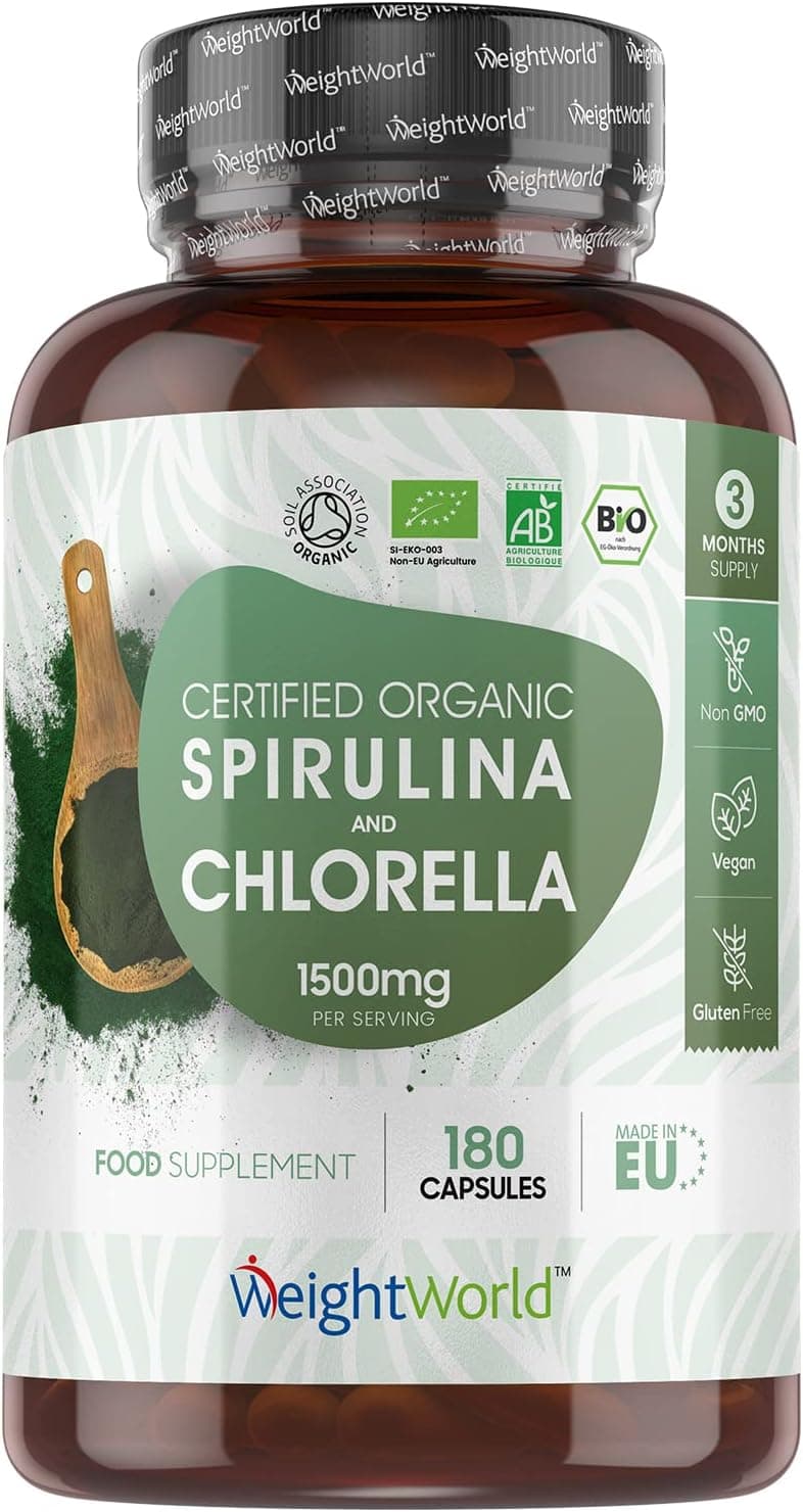 WeightWorld Organic Spirulina and Chlorella |180 Capsules