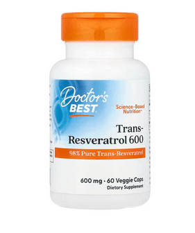 Doctor's Best Trans-Resveratrol 600mg | Premium Anti-Aging Supplement | 60 Capsules