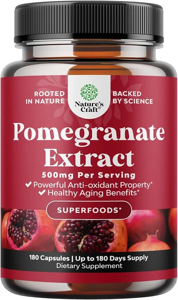 Natures Craft Pomegranate Extract 500 mg 180 Capsules