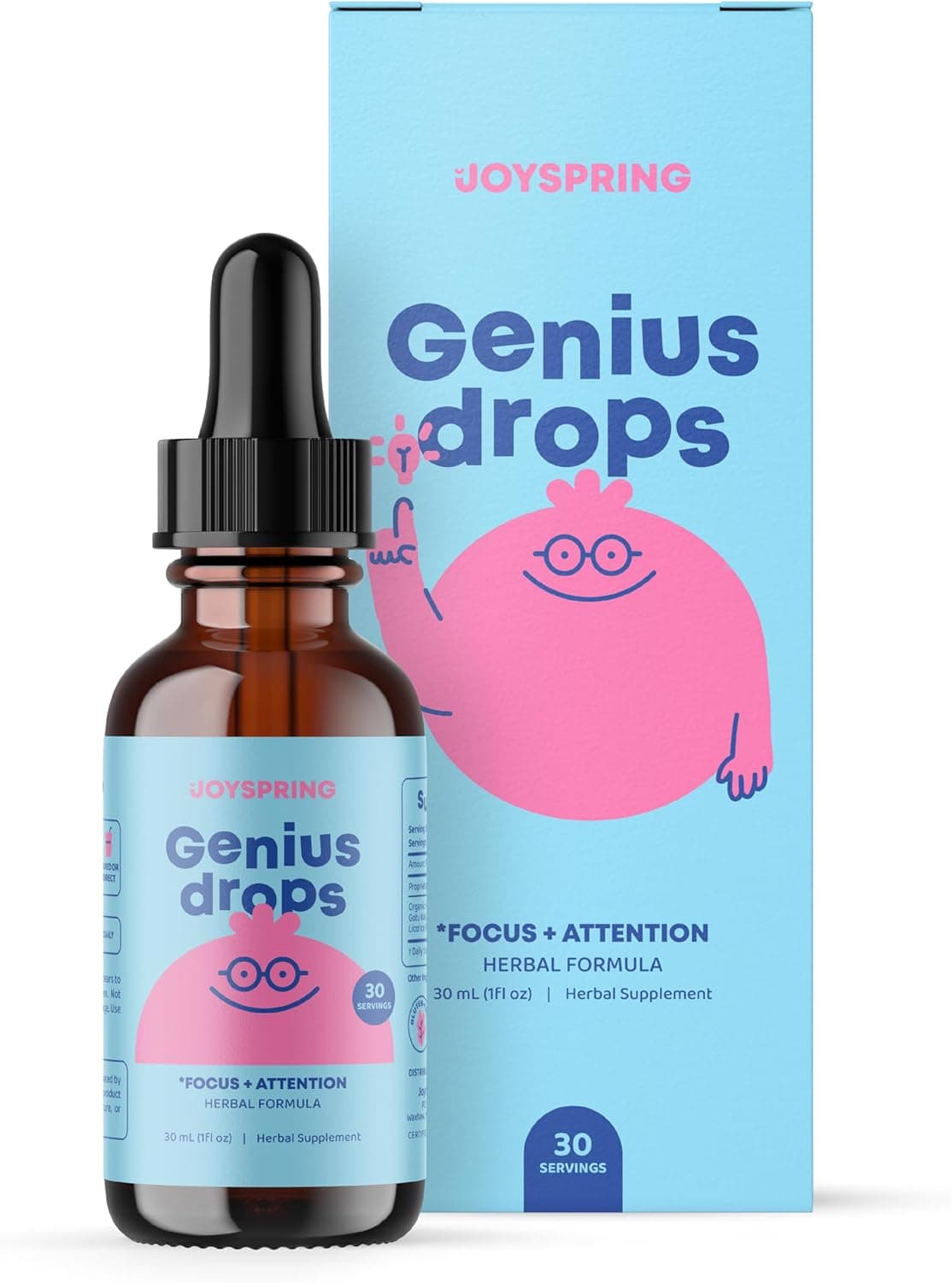 JoySpring Genius Drops: Natural Focus Supplement for Kids | 30 ml