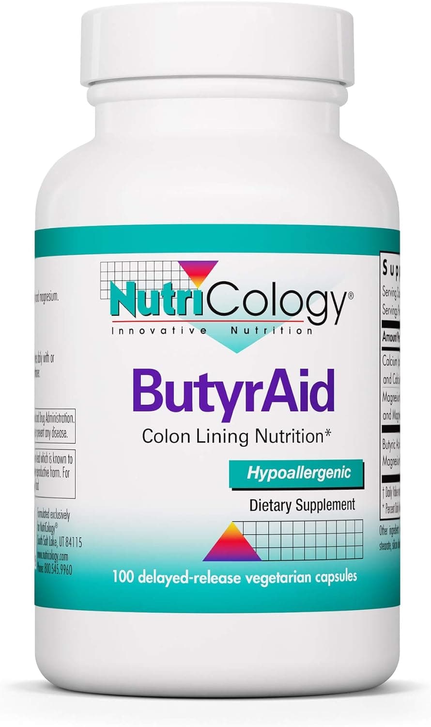 NutriCology ButyrAid: Advanced Gut Health Supplement | 100 Capsules