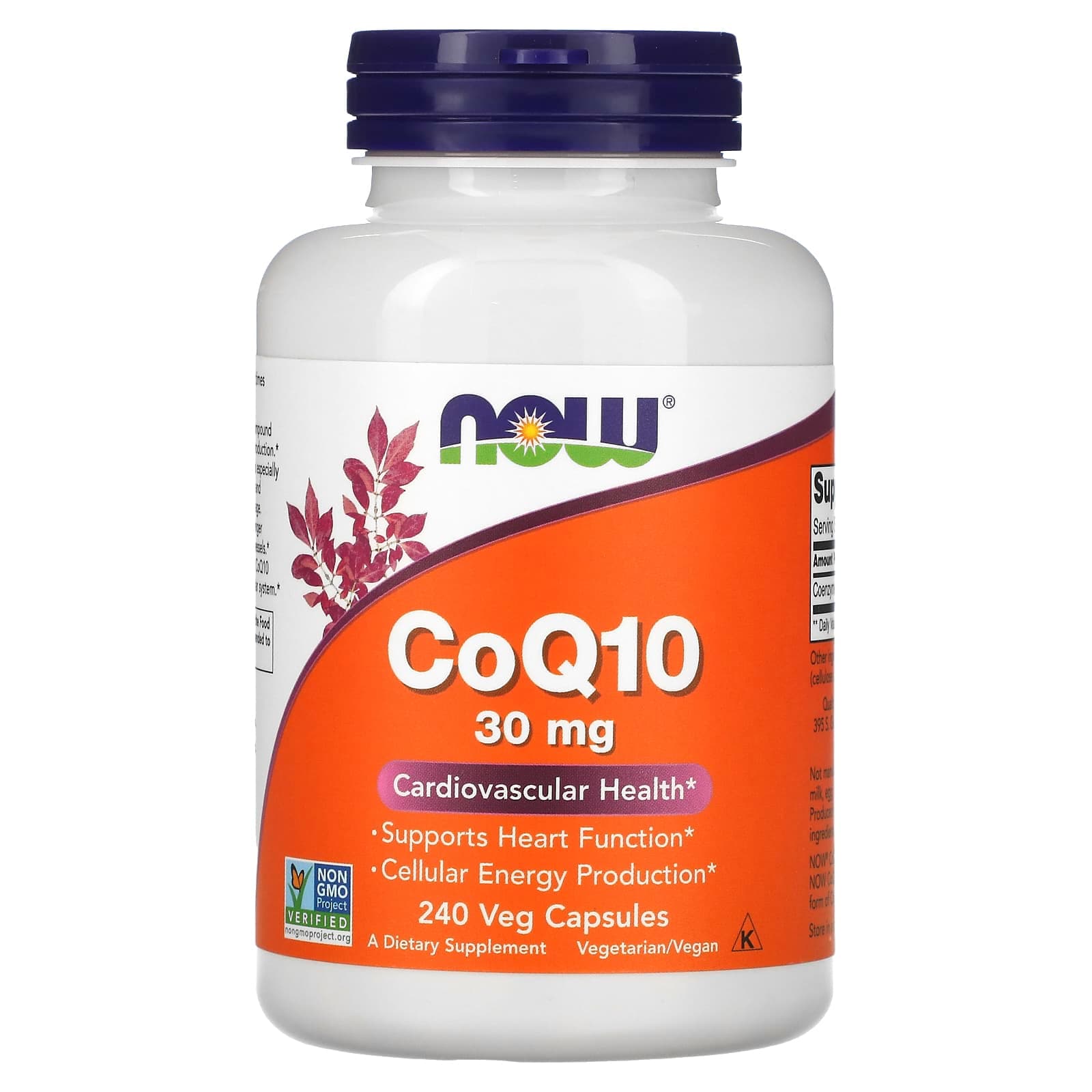 NOW Supplements CoQ10 | 30mg | Heart Health & Cellular Energy | 240 Capsules