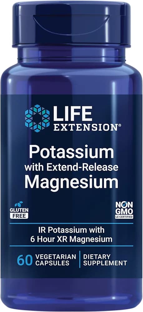 Life Extension Potassium & Magnesium | Blood Pressure & Heart Health Support | 60 Capsules