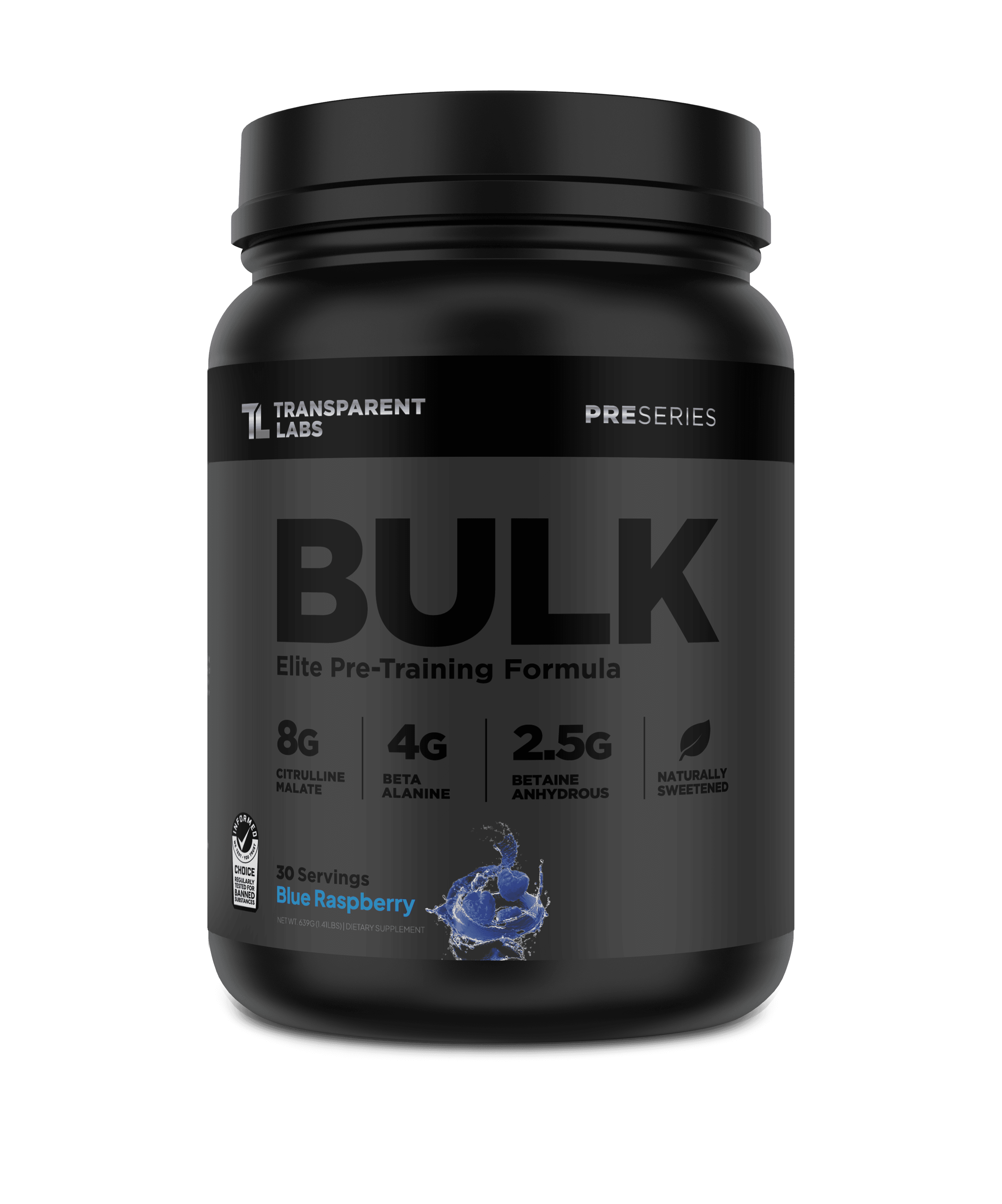 Transparent Labs BULK BLACK | Hardcore Pre-Workout | Nootropics & Pumps