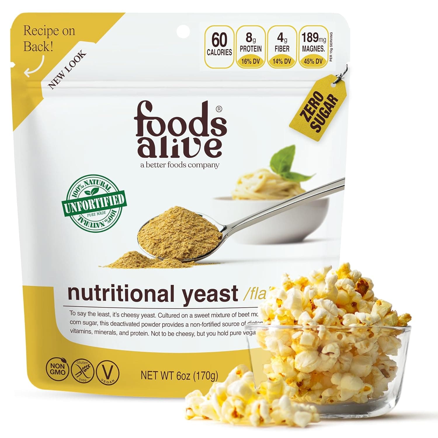 Foods Alive Non-Fortified Nutritional Yeast | 6 Ounce