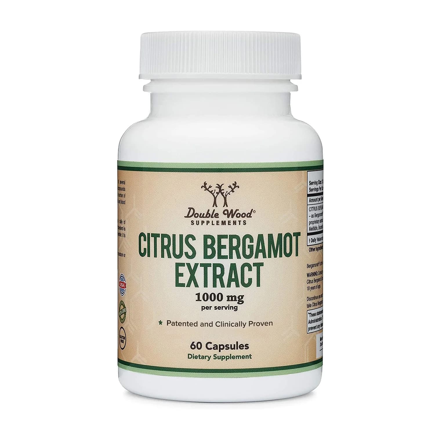 Double Wood | Citrus Bergamot Extract 1000mg for Cholesterol Support | 60 capsules