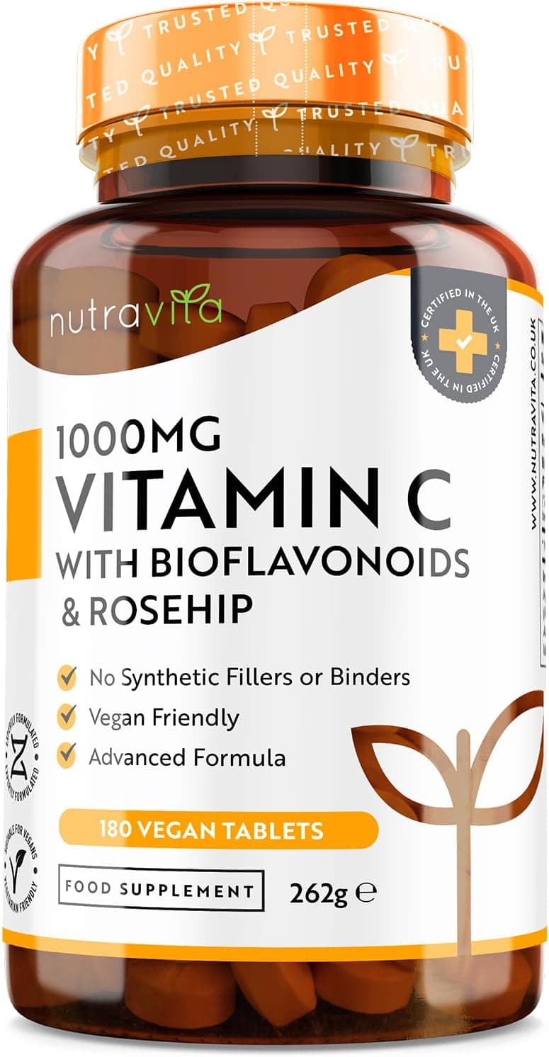 Nutravita Vitamin C 1000mg – Immune Support & Antioxidant Protection – 180 Tablets