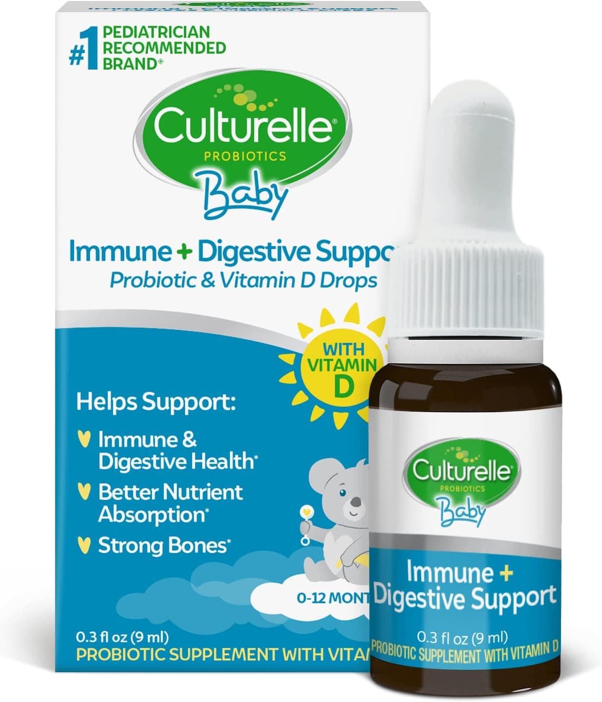 Culturelle Baby Probiotic Drops + Vitamin D | For Infants 0-12m