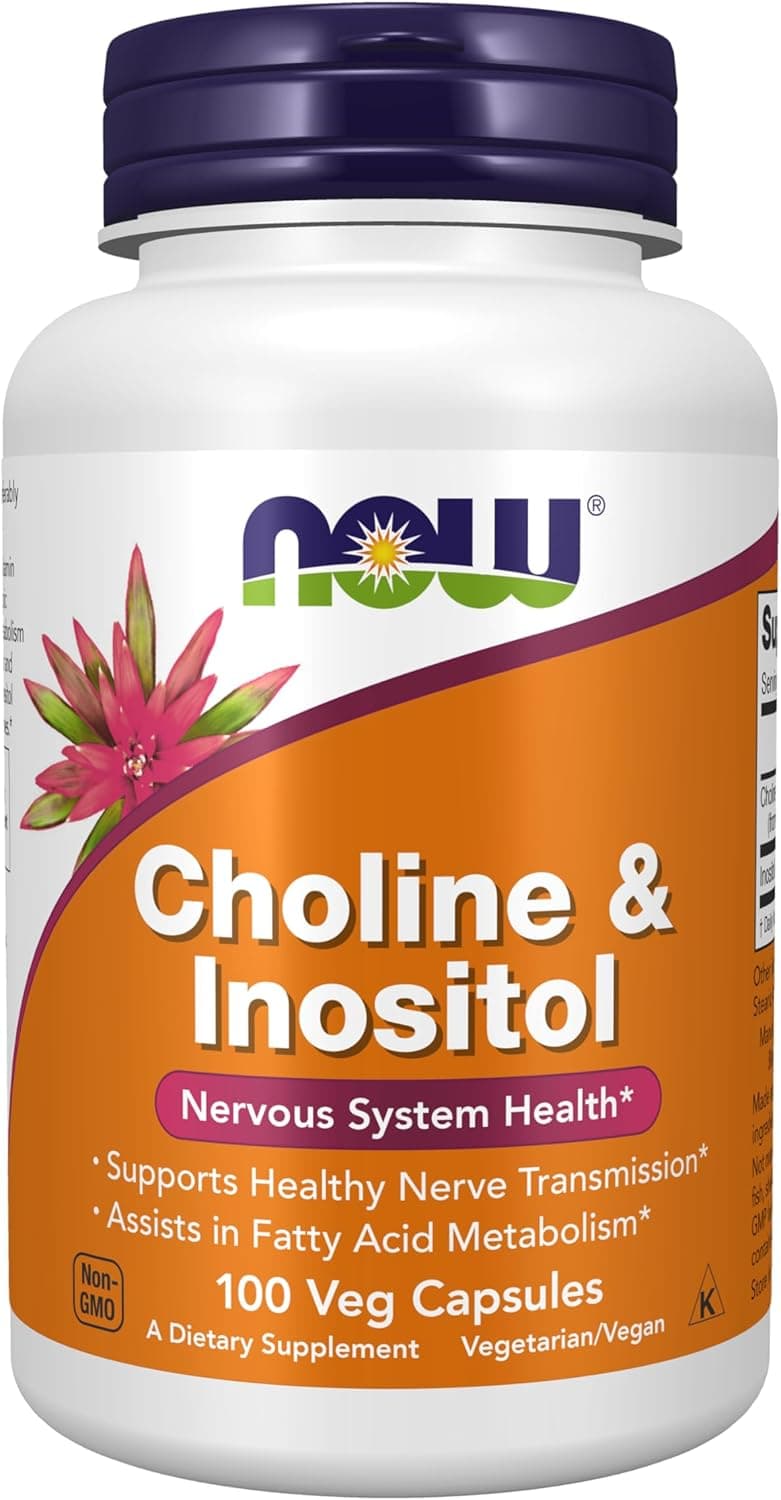 NOW Choline & Inositol Supplement | For Nervous System Health |100 Capsules