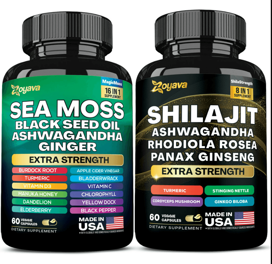 Zoyava Sea Moss and Shilajit Bundle | For Dynamic Vitality | 60 capsules