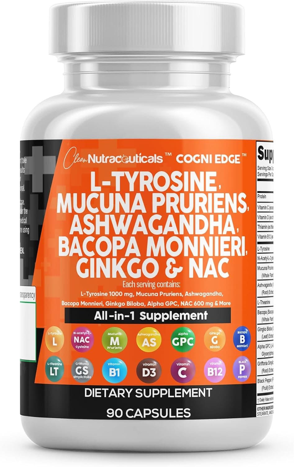 All-in-One Nootropic & Adaptogen | Cognitive & Stress Support | 90 caps