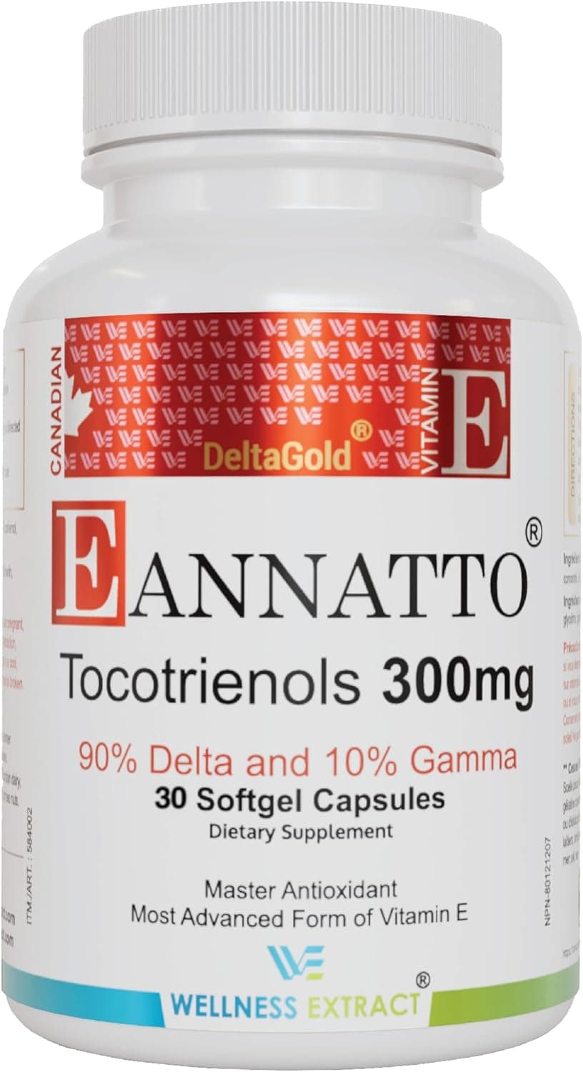 Eannatto Tocotrienols Vitamin E | Tocopherol-Free | 30 Softgels