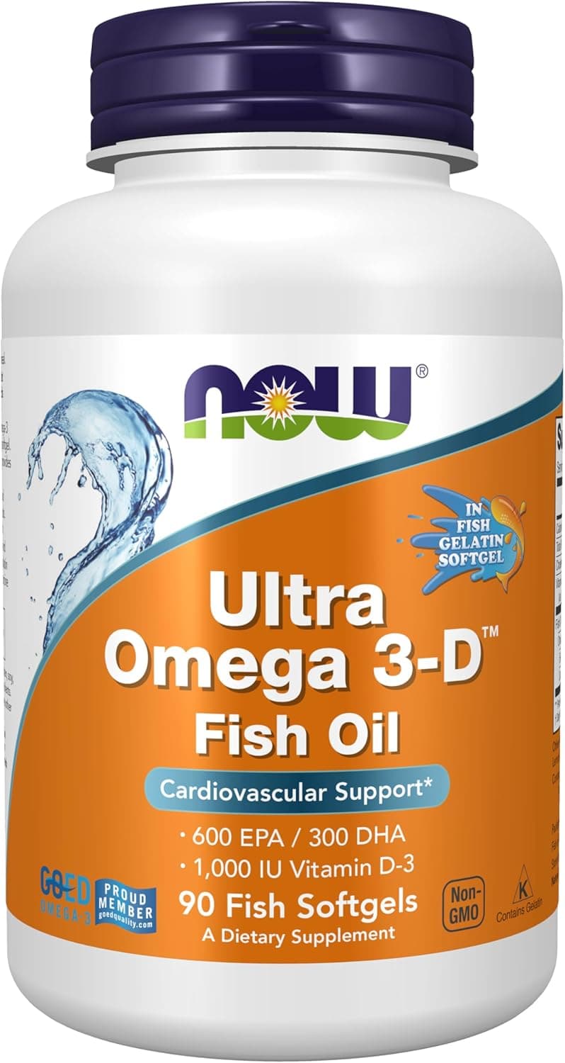 NOW Ultra Omega 3-D | Fish Oil with Vitamin D | 90 Softgels
