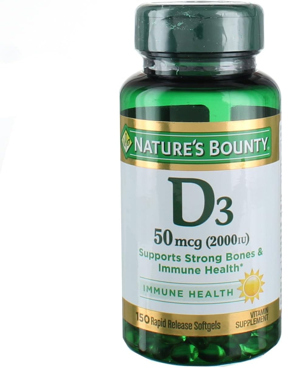 Nature's Bounty Vitamin D3 2000IU | For Immune & Bone Health |150 Softgels