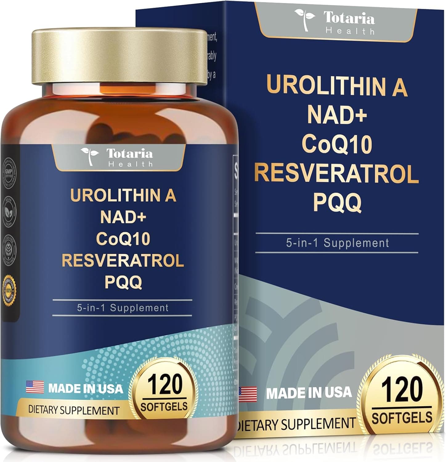 Advanced Urolithin A Supplement with NAD+ & Resveratrol ,PQQ | 120 Softgels