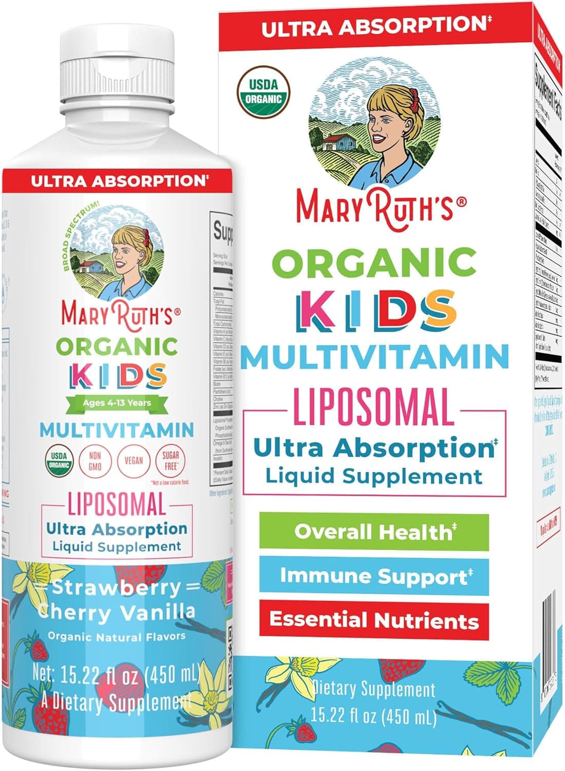 MaryRuth's Organic Kids Liquid Multivitamin | Liposomal, 2-Month Supply