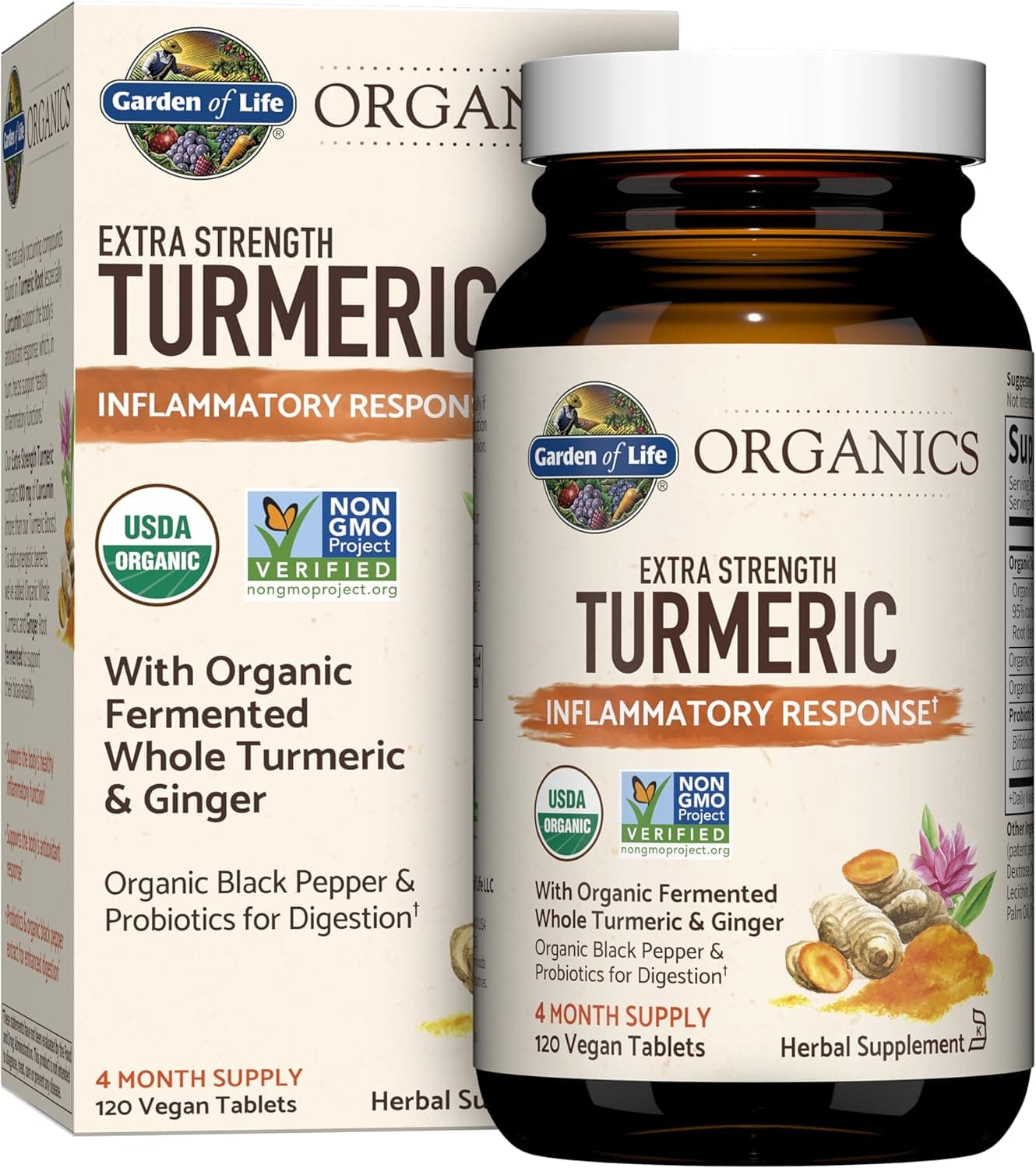 Garden of Life Organic Turmeric Supplement | Extra Strength |120 Tablets