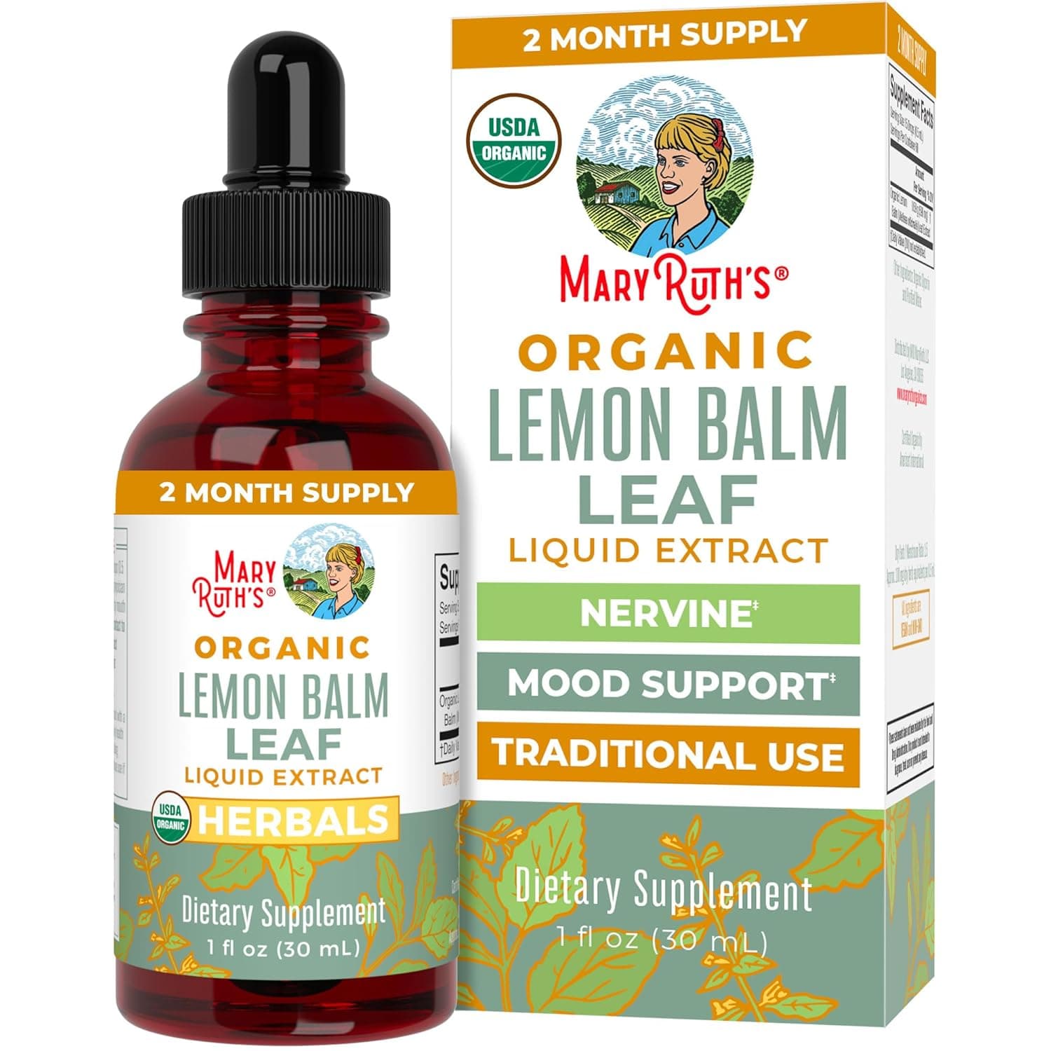 MaryRuth's Organic Lemon Balm Extract | Calming Mood Support | 1 Fl Oz