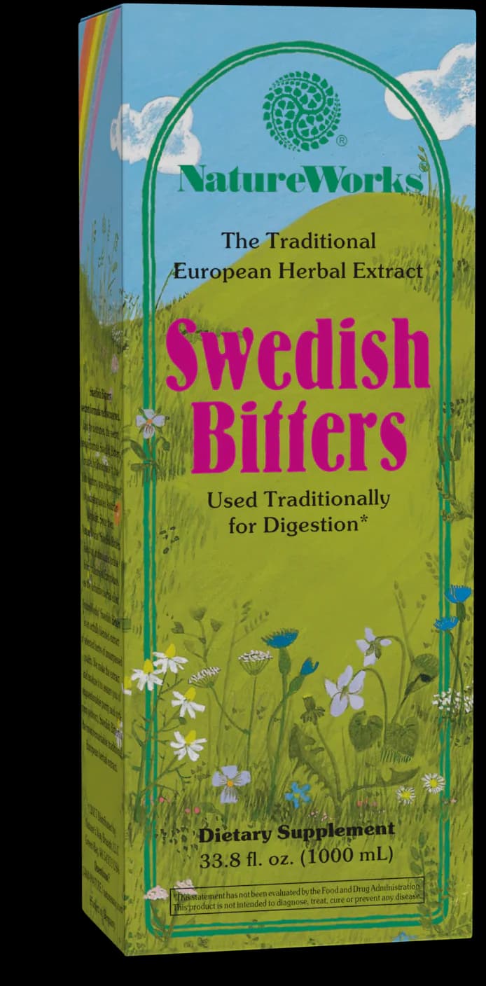 NatureWorks Swedish Bitters | Traditional Digestive Tonic | 33.8 oz (1,000 ml)