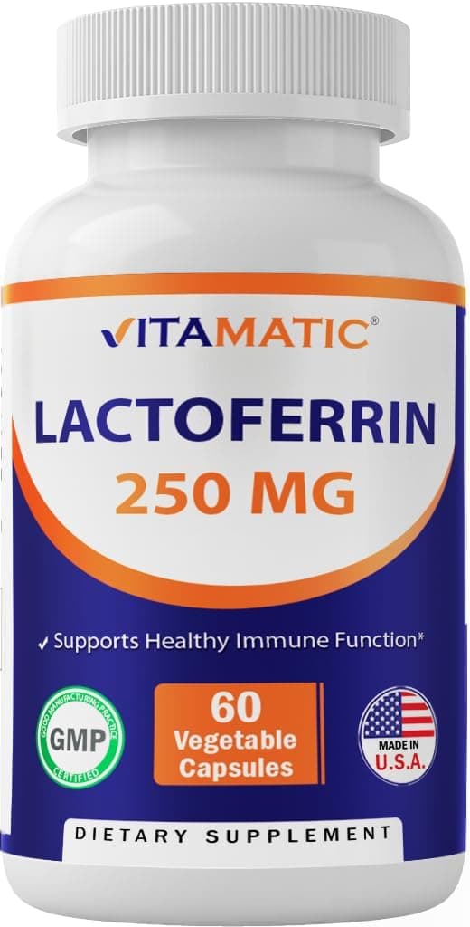 Vitamatic Lactoferrin Supplement 250mg | Immune & Iron Support – 60 Capsules