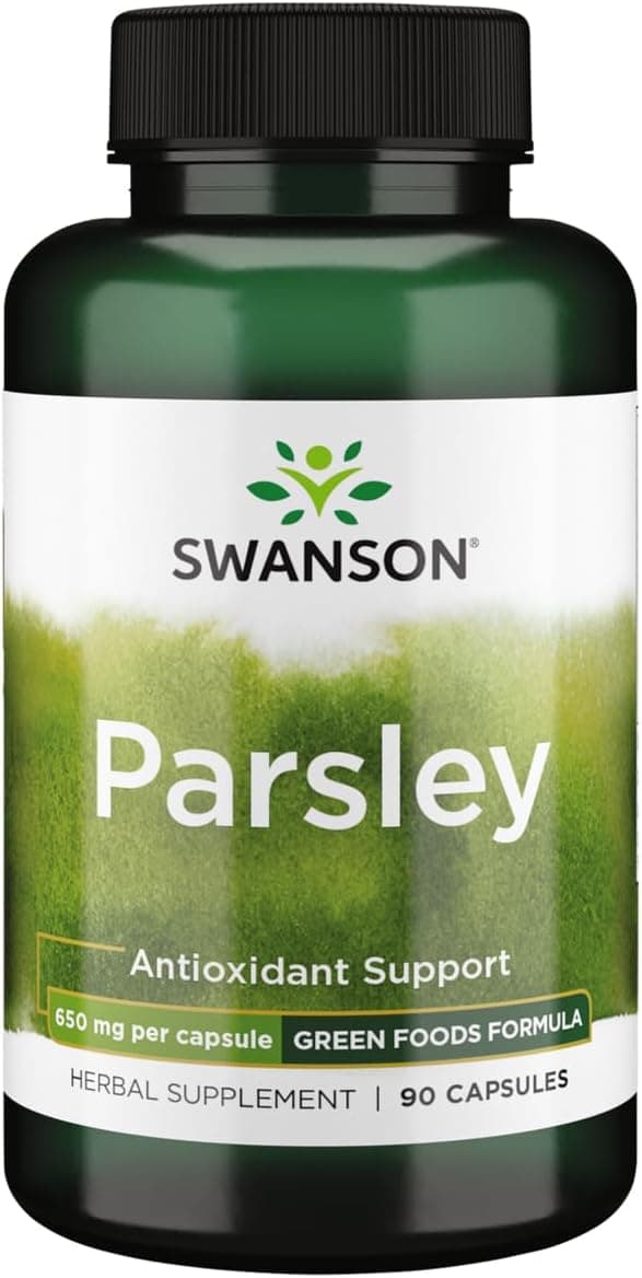Swanson Parsley Supplement 650 mg | Natural Breath Freshener | 90 Capsules