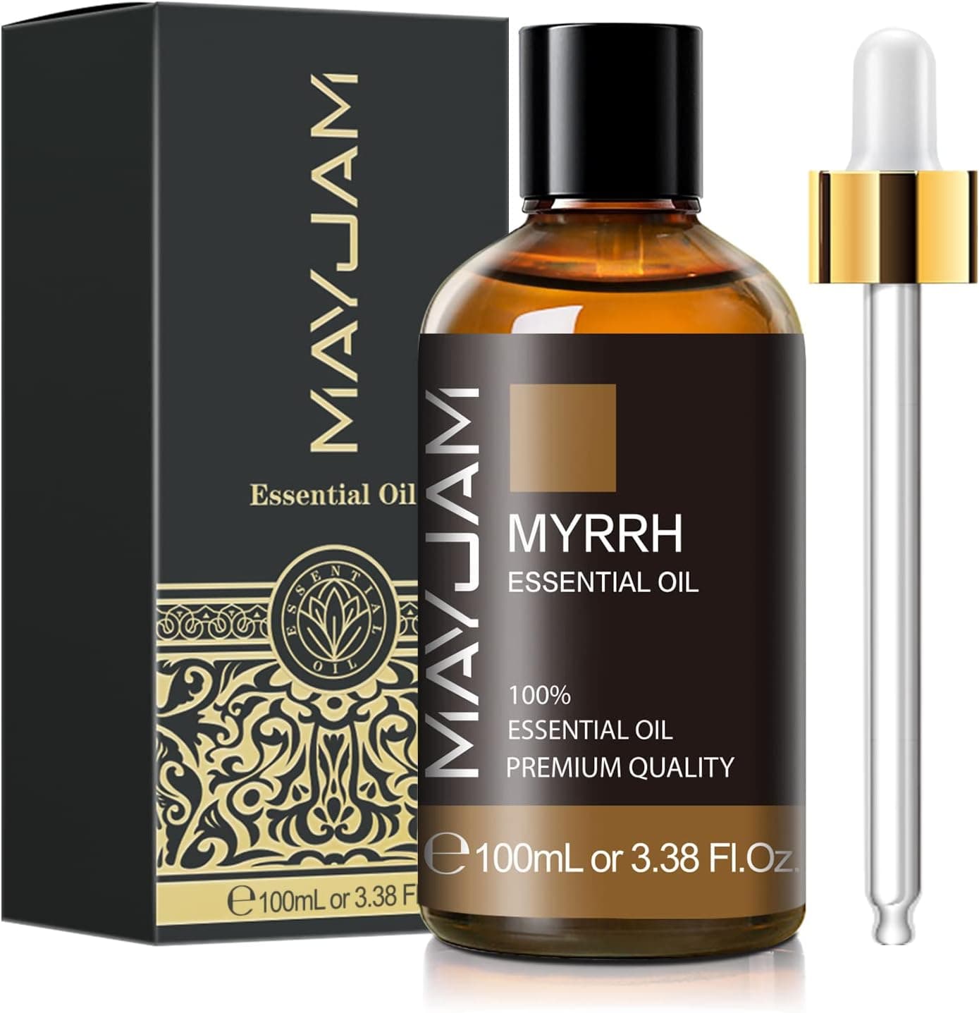 MAYJAM Myrrh Essential Oil (100ml) | For Diffuser, Skin & Candles |100ML/3.38FL.OZ