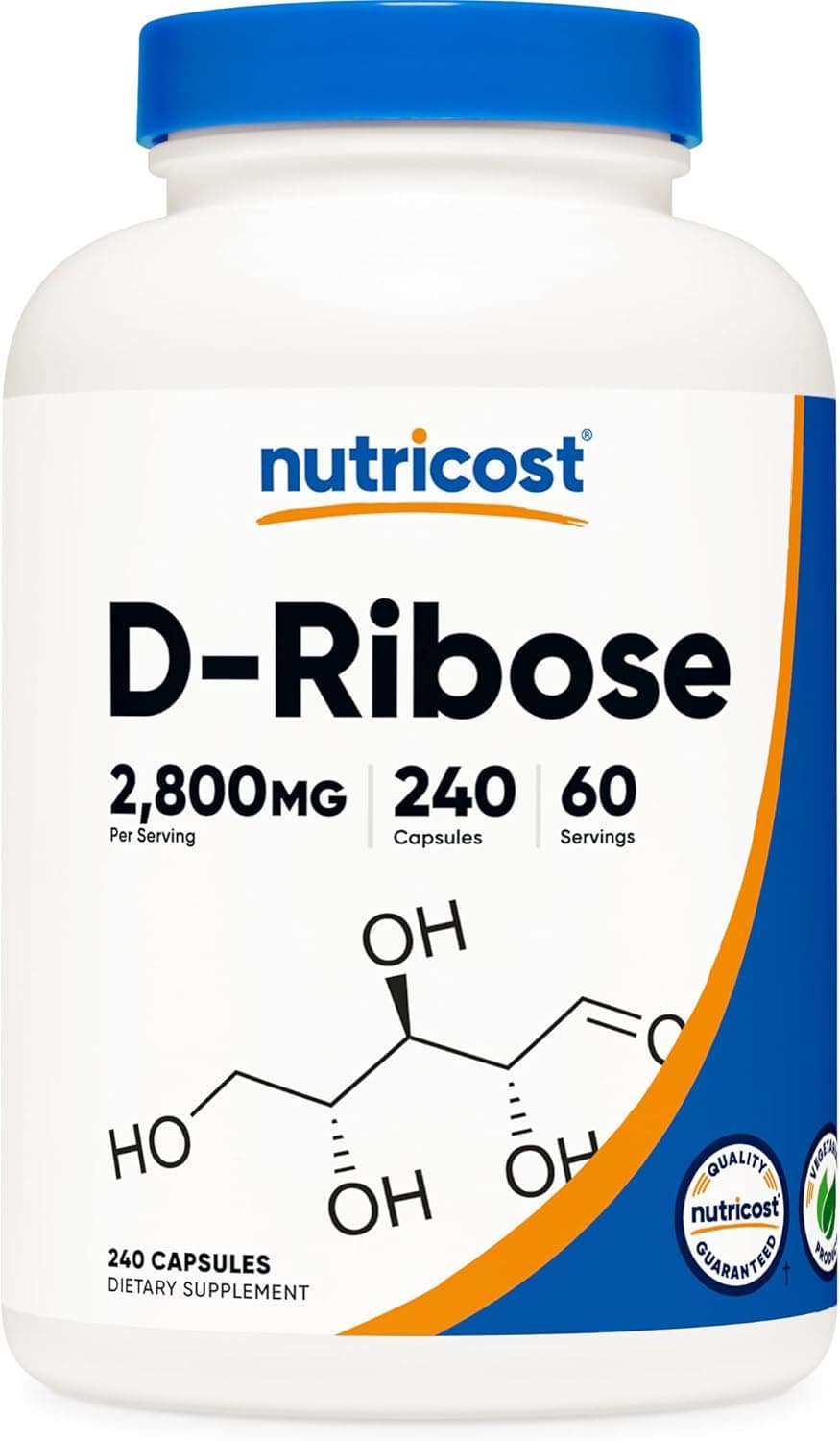 Nutricost D-Ribose Supplement 700mg | Cellular Energy Support | 240 Capsules