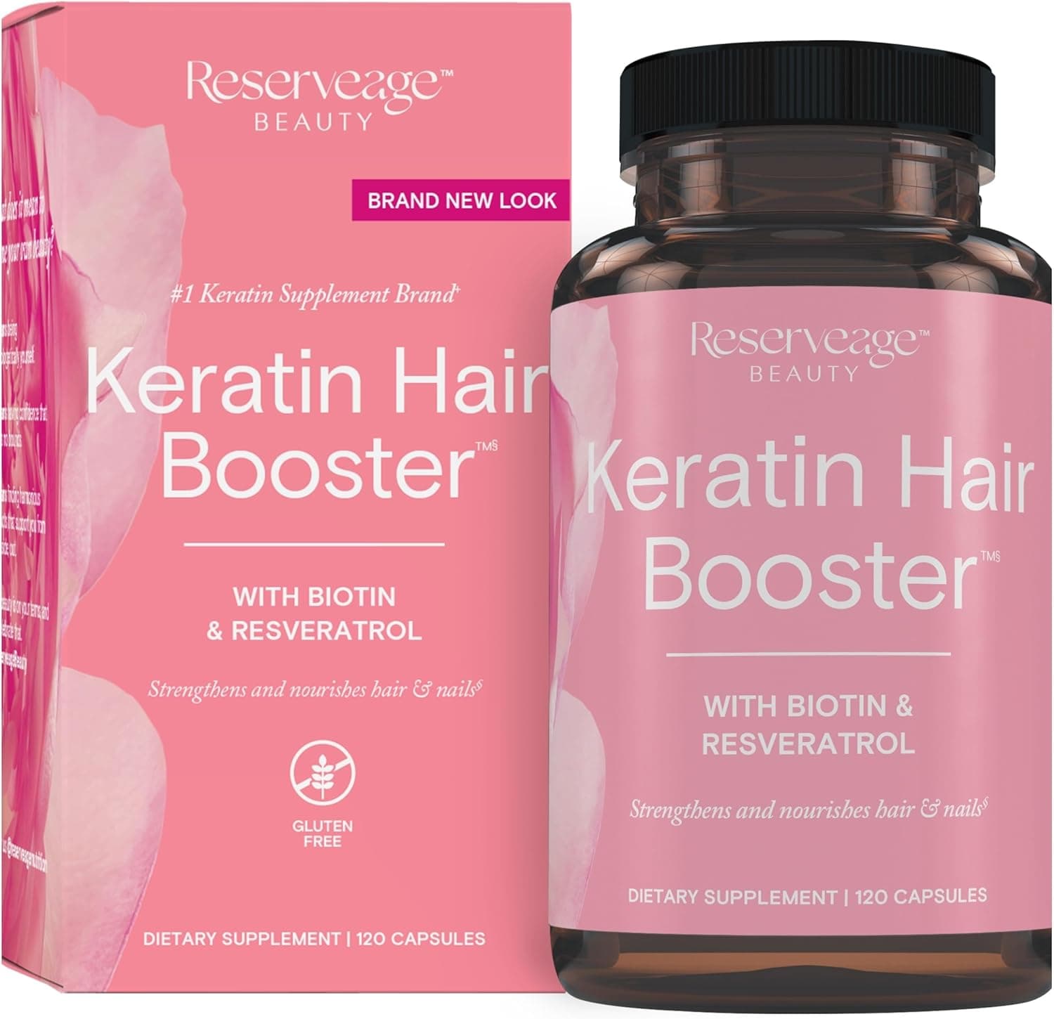 Reserveage Keratin Hair Booster with Biotin & Resveratrol | 120 Caps