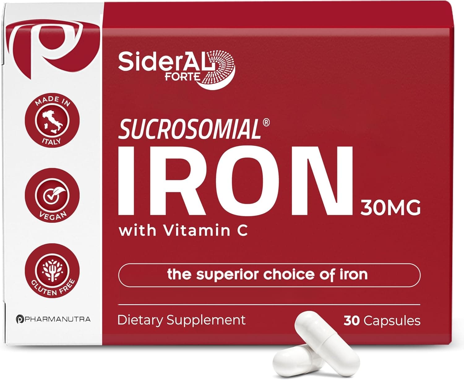 SiderAL Forte Iron Supplement | High Absorption | 30 capsules