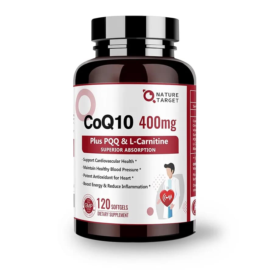 Nature Target CoQ10 400mg with PQQ & BioPerine | 120 Softgels