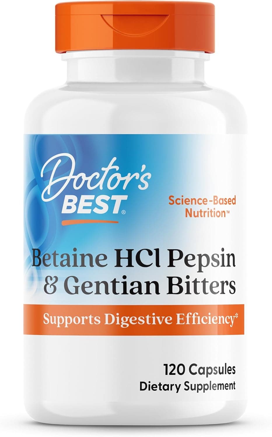 Doctor's Best Betaine HCl Supplement with Pepsin | 120 Caps